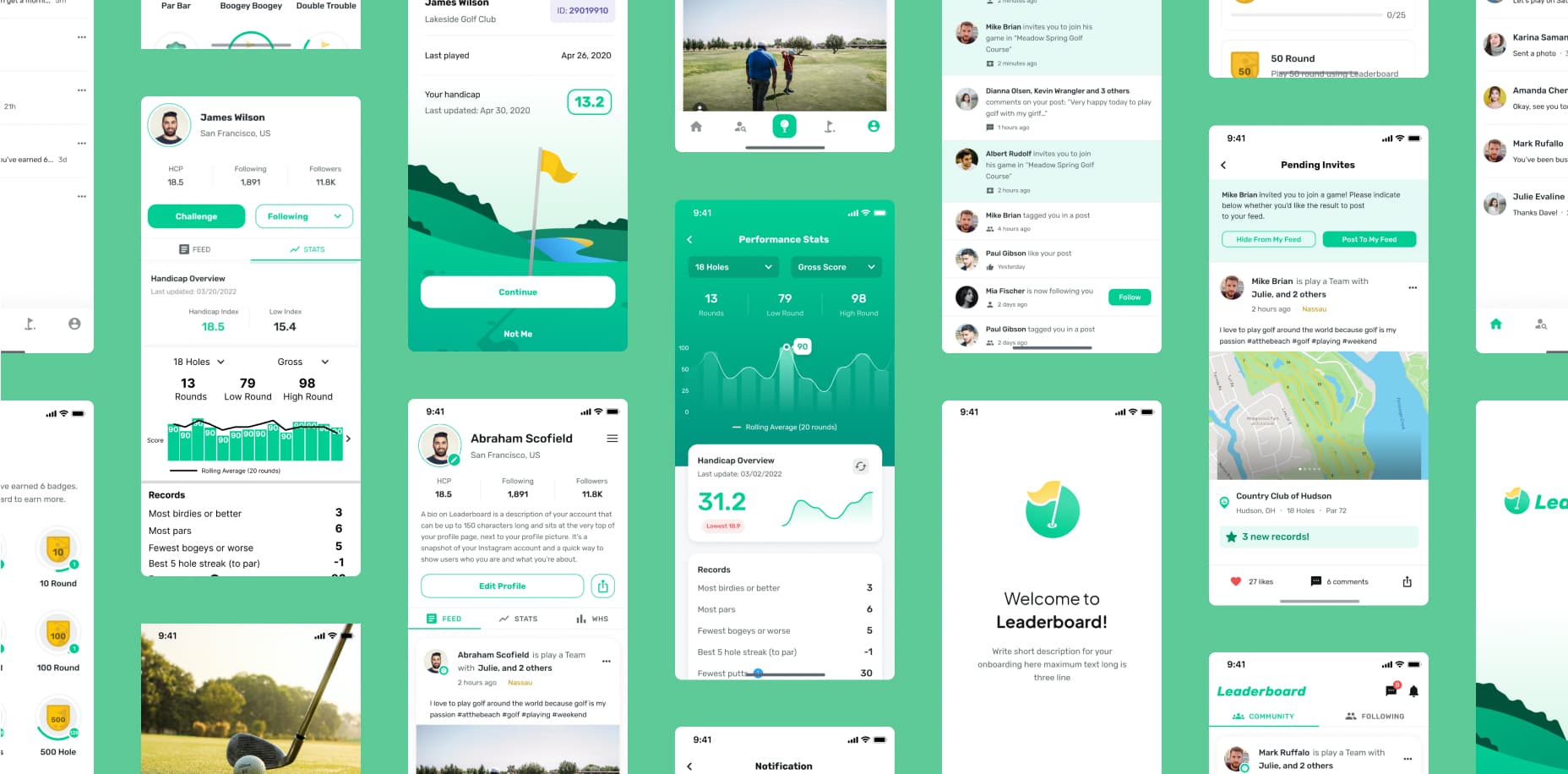 Leaderboard Golf social network for golfers