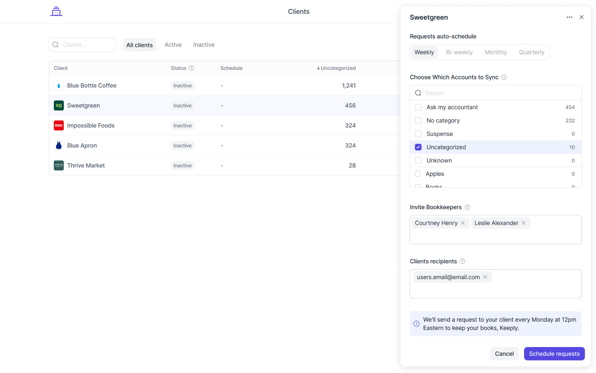 Bookkeeply Client Management