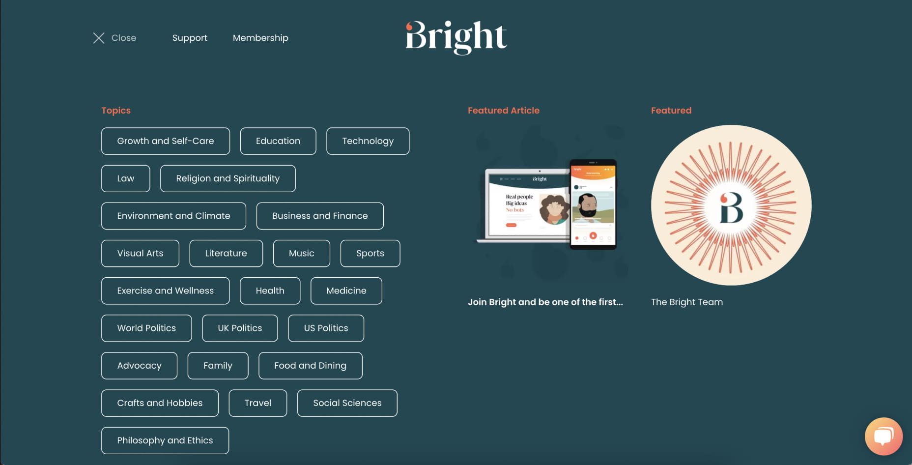 The BrightApp Topics