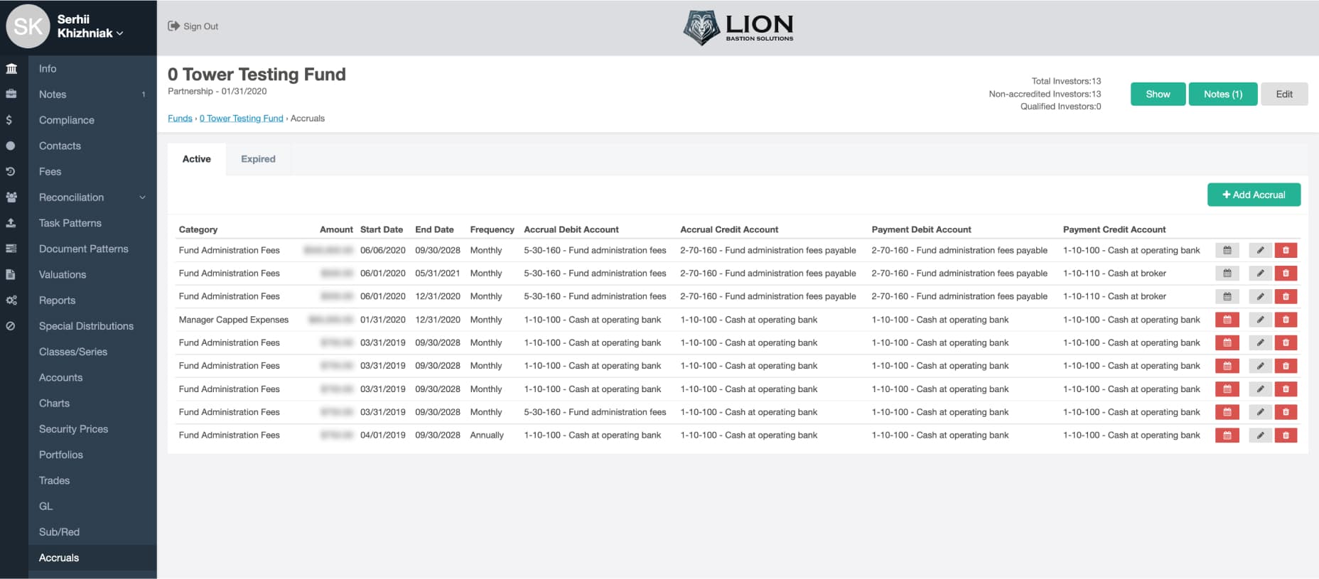 LION by Tower Fund Services Regular Balance sheets