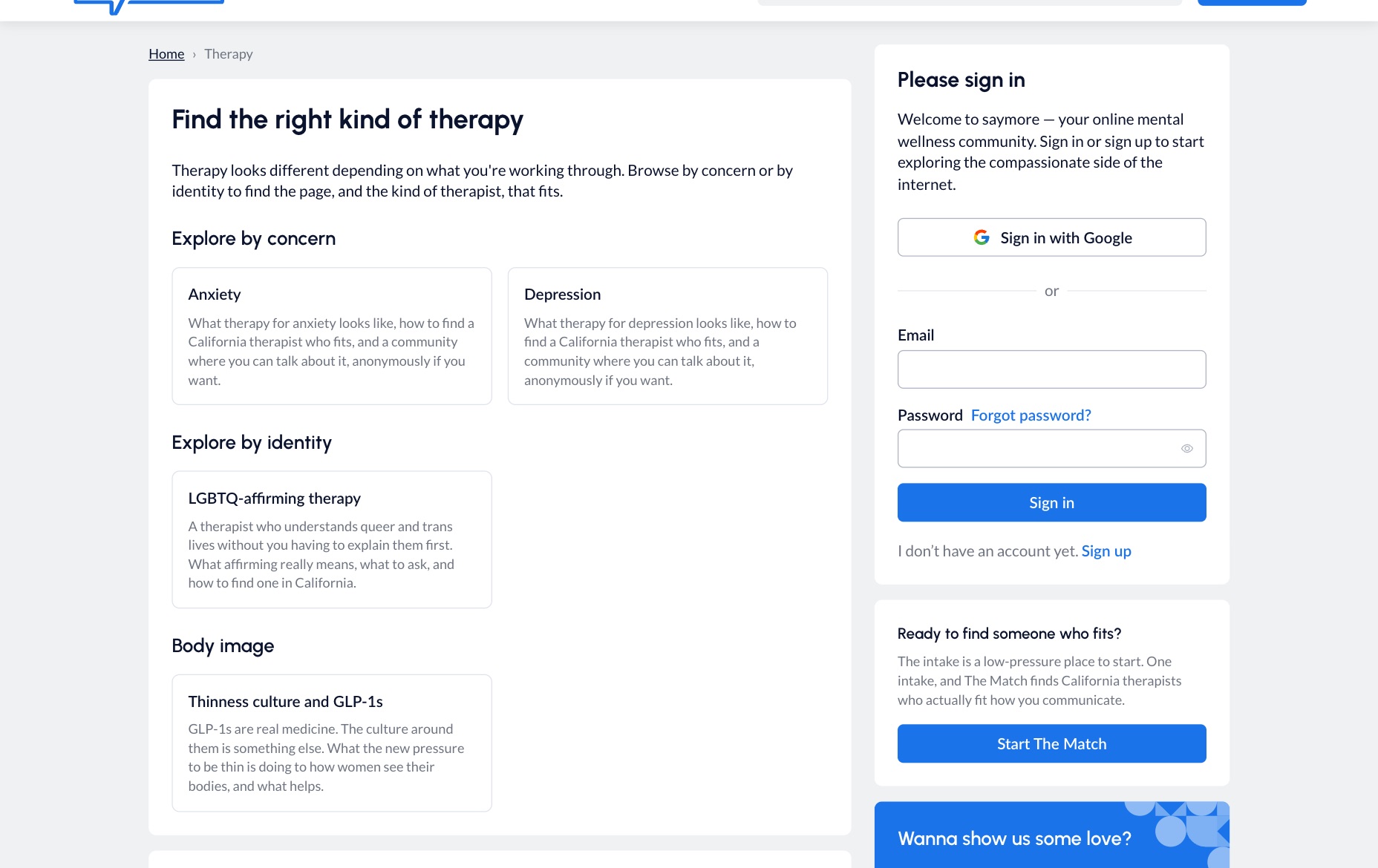 saymore Therapy Content Hub
