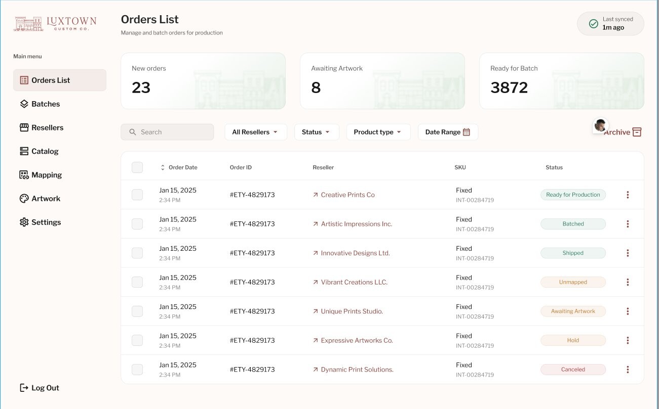 Luxtown Order Management